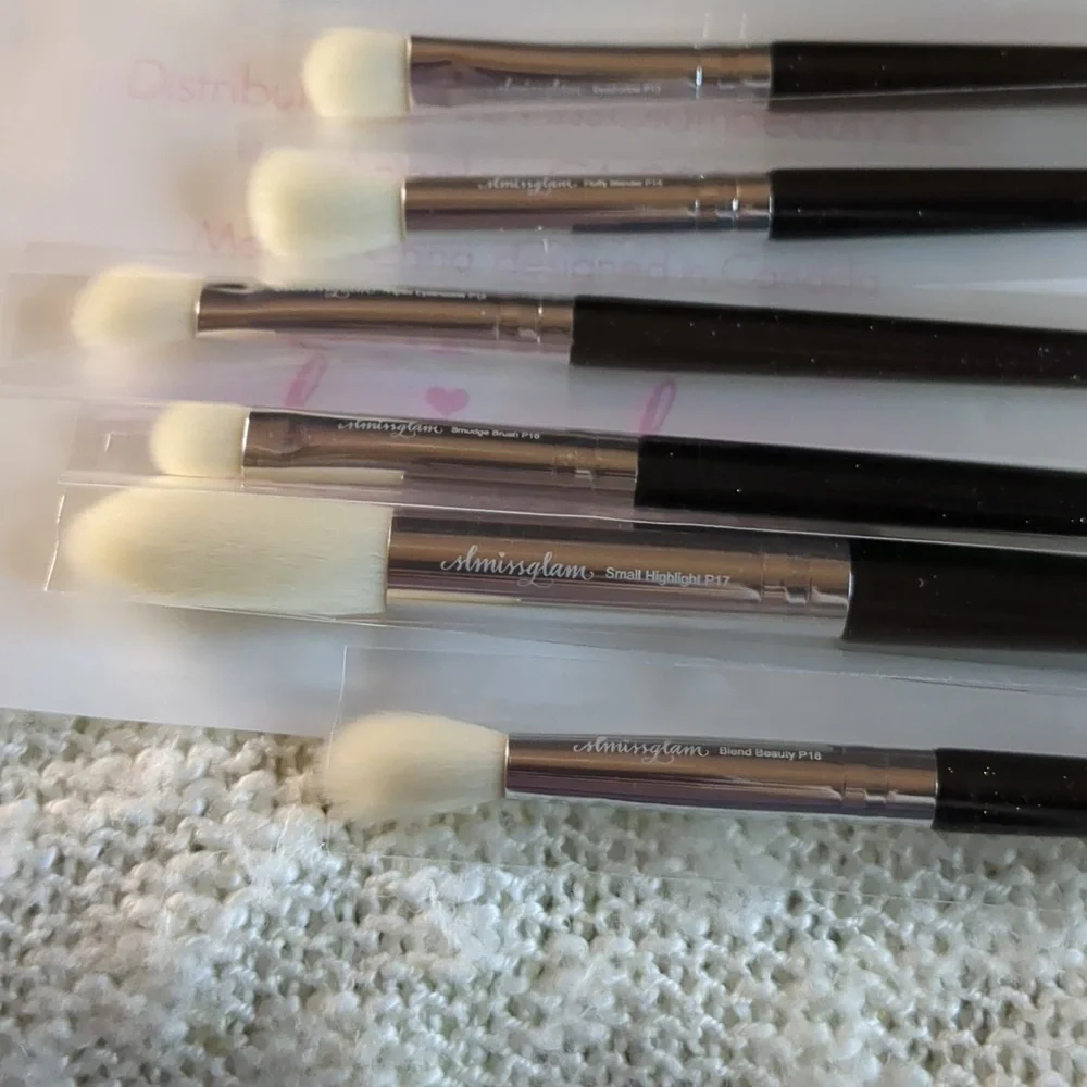 SLMISSGLAM Black & Silver Brush Set 8 items